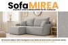 Gemütliches Ecksofa MIREA in Grau mit SORELLA-Bezug im modern eingerichteten Wohnzimmer.