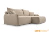 Elegantes beiges Sofa mit Ottomane und bequemer Polsterung in Perspektivansicht.