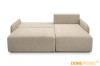 Modernes Schlafsofa in Beige, ausgeklappt als komfortables Gästebett