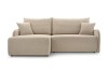 Stilvolles Ecksofa in Beige mit L-Form und passenden Rückenkissen