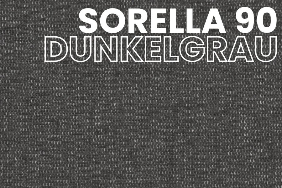 Hochwertiger Möbelstoff Sorella 90 in Dunkelgrau – Detailansicht der feinen Textur.