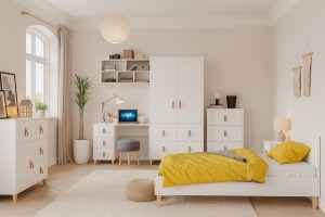 FAGOT 02 Kommode mit Schubladen 80 cm Weiß Deine Möbel