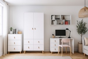 FAGOT 06 Kleiderschrank mit Schubladen 104 cm Weiß Deine Möbel