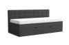 Rica Kindersofa in Anthrazit mit gepolstertem, gestepptem Kopfteil.
