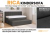 Rica Kindersofa in Anthrazit mit Ausziehbett und Bettkasten für das Kinderzimmer.