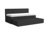 Anthrazitfarbenes Polsterbett mit Gästebett-Funktion und elegantem Stepp-Design.