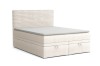 Funktionelles Boxspringbett mit integriertem Stauraum und Bettschubladen auf weißem Hintergrund.