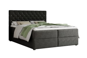 BEST 160x200 Kronos 7 Schwarz Boxspringbett mit Bettkasten Deine Möbel