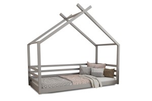 MOON 140x200 Grau Bodenbett Hausbett Einzelbett Deine Möbel
