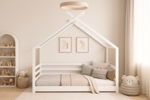 MOON 120x200 Weiß Bodenbett Hausbett Einzelbett Deine Möbel