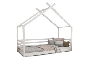 MOON 120x200 Weiß Bodenbett Hausbett Einzelbett Deine Möbel
