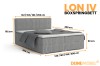 Maßangaben für das Boxspringbett Lon IV: Breiten 140cm bis 200cm, Höhe 102cm.