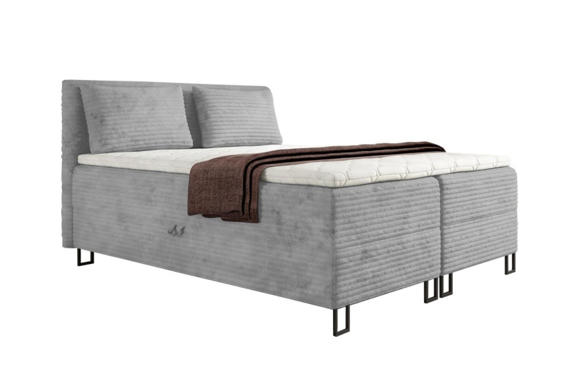 TEXAS 140x200 Tilia 86 Hellgrau Boxspringbett mit Bettkasten Deine Möbel