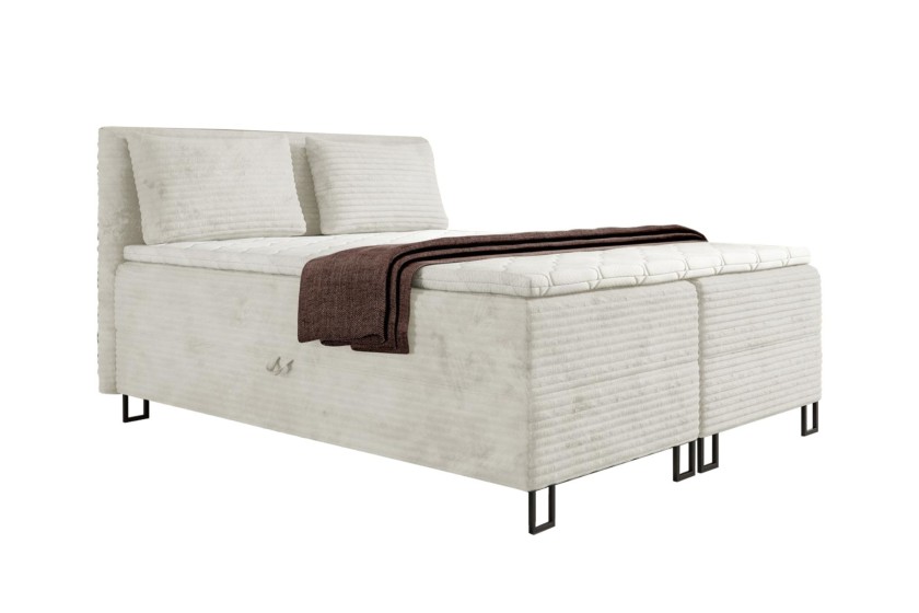 TEXAS 140x200 Tilia 1 Creme Boxspringbett mit Bettkasten Deine Möbel