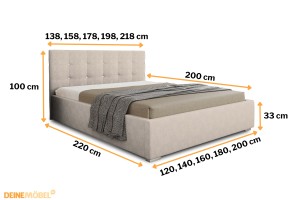 Polsterbett RICARDO mit Bettkasten Deine Möbel