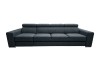 Breites 4-Sitzer Sofa in Dunkelgrau mit verstellbaren Kopfstützen.