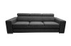 Dunkelgraues 3-Sitzer Sofa mit verstellbaren Kopfstützen auf weißem Grund