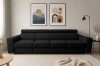 Modernes schwarzes 4-Sitzer Sofa in stilvollem Wohnzimmer mit Wandkunst