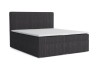 Dunkelgraues Boxspringbett Loft IV mit modernem Cord-Bezug und weißem Topper.