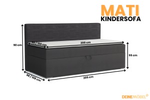MATI 90x200 Poso 34/Kronos 34 Anthrazit Boxspringbett Polsterbett Komplettbett Deine Möbel