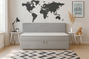 MATI 90x200 Poso 55/Paros 5 Hellgrau Boxspringbett Polsterbett Komplettbett Deine Möbel