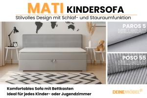 MATI 90x200 Poso 55/Paros 5 Hellgrau Boxspringbett Polsterbett Komplettbett Deine Möbel