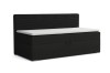 Modernes Kindersofa Mati in Schwarz mit weißem Topper und praktischem Stauraum.