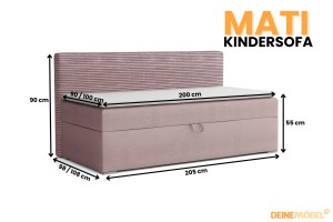 MATI 100x200 Poso 27/Kronos 27 Rosa Boxspringbett Polsterbett Komplettbett Deine Möbel