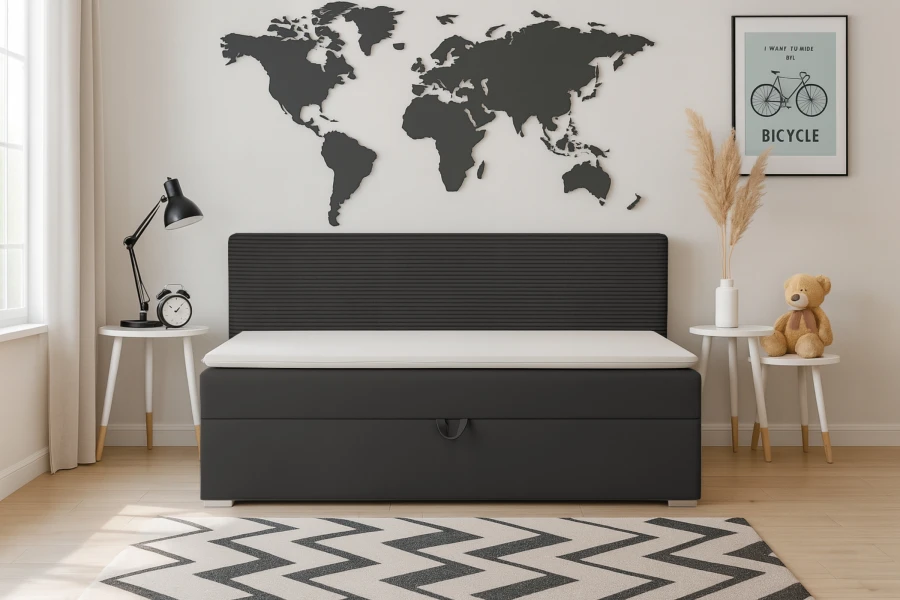 Gemütliches MATI Kindersofa in einem modern eingerichteten Jugendzimmer.