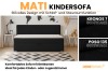 Mati Kindersofa schwarz: Komfortables Jugendsofa mit Bettkasten und Schlaffunktion.