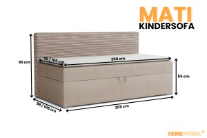 MATI 90x200 Poso 2/Paros 2 Beige Boxspringbett Polsterbett Komplettbett Deine Möbel