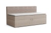 Modernes Kindersofa Mati in Beige mit stilvollem Kopfteil in Cord-Optik.