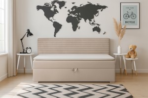 MATI 90x200 Poso 2/Paros 2 Beige Boxspringbett Polsterbett Komplettbett Deine Möbel