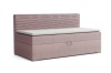 Modernes Kindersofa Mati in Rosa mit eleganter Cord-Optik und Bettkasten.