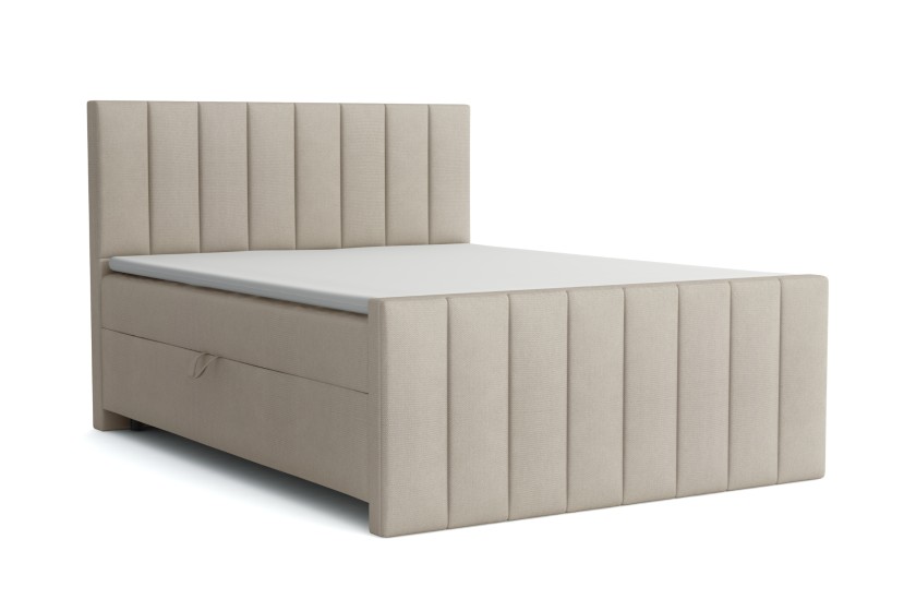 FEN 200x200 Velour Paros 2 Beige Boxspringbett mit Bettkasten Deine Möbel