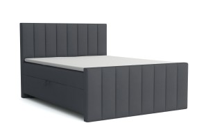 FEN 140x200 Velour Paros 6 Grau Boxspringbett mit Bettkasten Deine Möbel