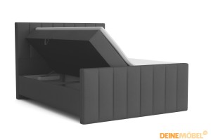 FEN 140x200 Velour Paros 6 Grau Boxspringbett mit Bettkasten Deine Möbel