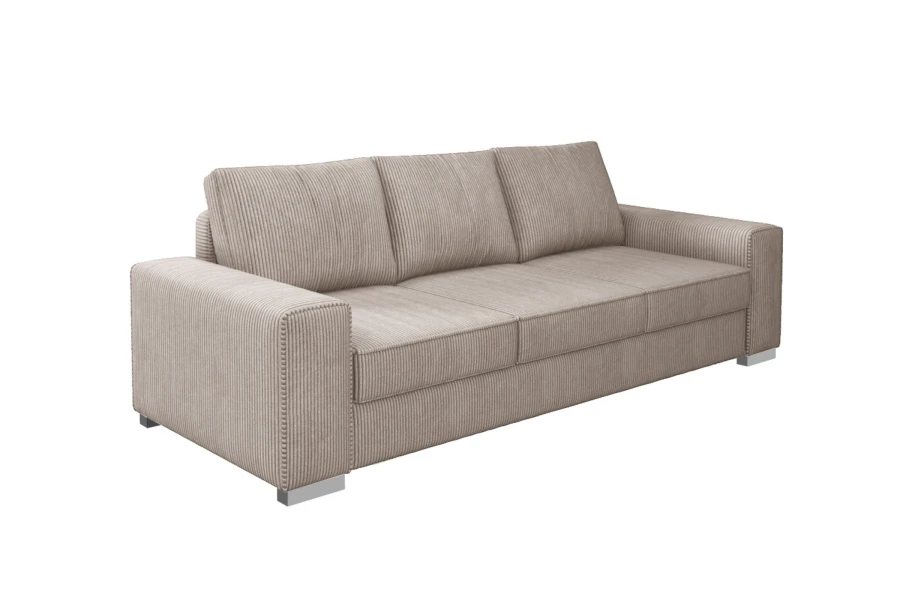 Elegantes 3-Sitzer Cordsofa in Beige – zeitloses Design für Ihr Zuhause.