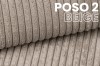 Nahaufnahme der weichen Cord-Stoff-Struktur Poso 2 in Beige.