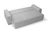 Uitgeklapte slaapbank in grijs met moderne ribstof-bekleding.