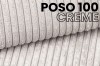 Stoffmuster Poso 100 Creme: Detailansicht der hochwertigen Cord-Struktur.