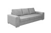 Graues 3-Sitzer Sofa mit Cord-Bezug und modernen Metallfüßen.