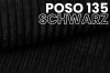 Detailaufnahme des schwarzen Cordstoffes Poso 135 für Möbelbezüge.