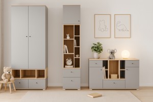OLAF D Kinderzimmer-Set Jugendzimmer-Set Kleiderschrank Regal Kommode Sideboard Deine Möbel   