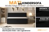 Matis Kindersofa in Schwarz mit Schlaffunktion und Bettkasten für Jugendzimmer.