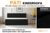 Pati Kindersofa in Schwarz mit Stauraum und Schlaffunktion – ideal für das Kinderzimmer.