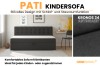 PATI Kindersofa in Anthrazit mit Schlaf- und Stauraumfunktion sowie Bettkasten.