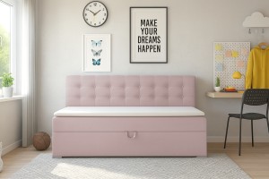 PATI 90x200 Kronos 27 Rosa Boxspringbett Polsterbett Komplettbett Deine Möbel