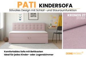 PATI 90x200 Kronos 27 Rosa Boxspringbett Polsterbett Komplettbett Deine Möbel