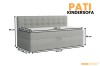 Maße des Pati Kindersofas: 205x98/108 cm, Höhe 90 cm, Sitzhöhe 55 cm.